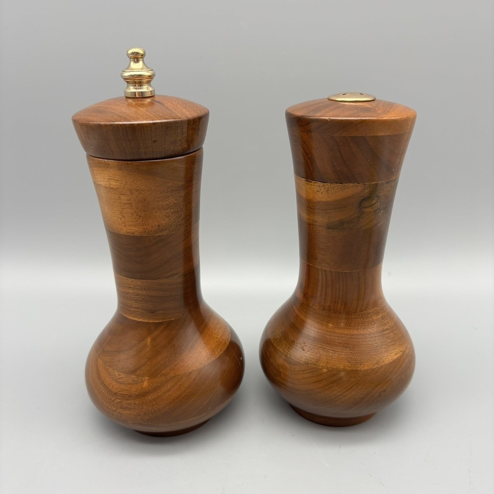 Vintage Walnut Salt and Pepper‎ Shakers 7" Tall